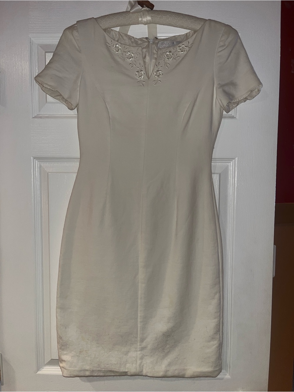 Badgley Mischka Ivory Embellished Short Dress